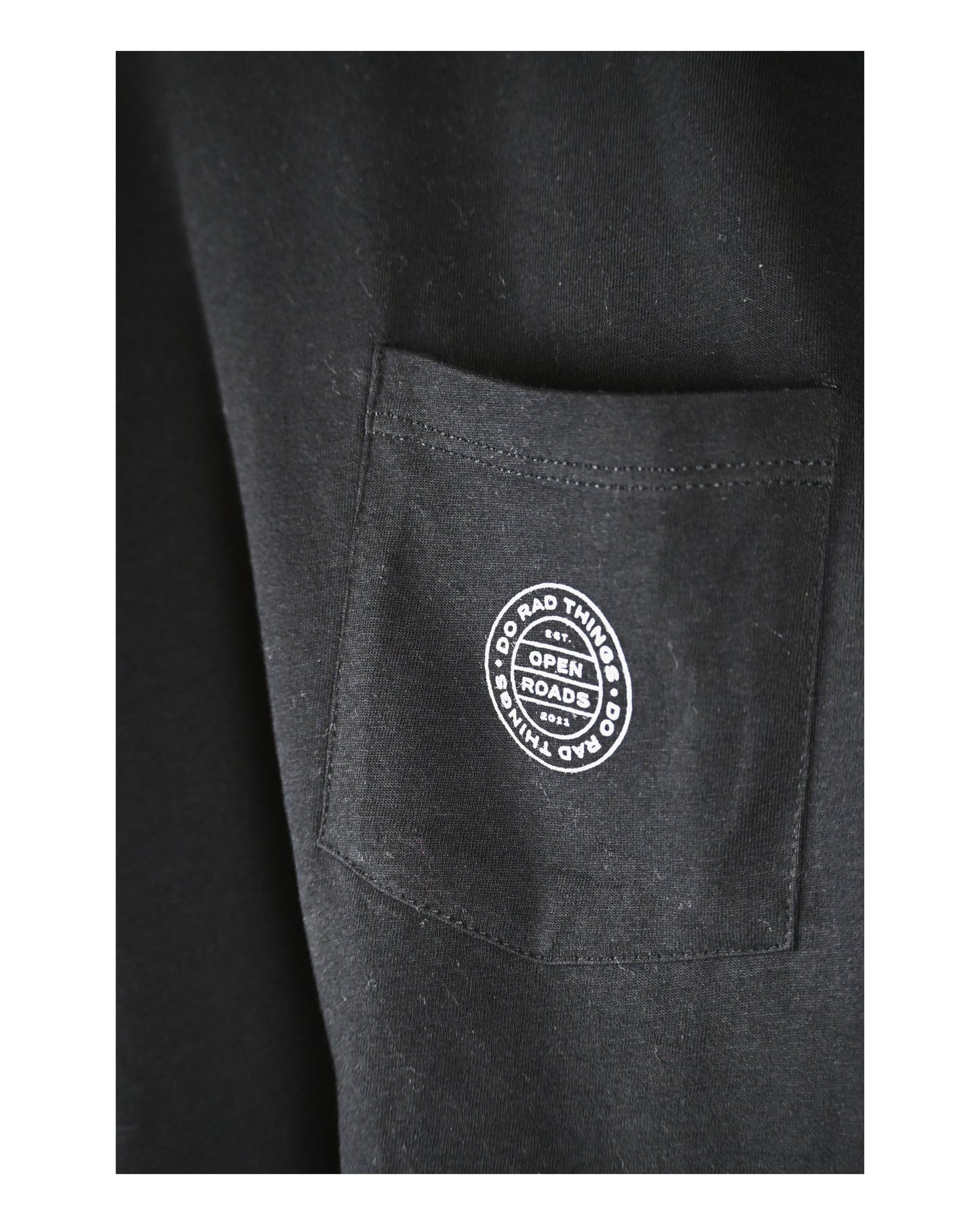 Open Roads Marquee Stamp Pocket T, Black