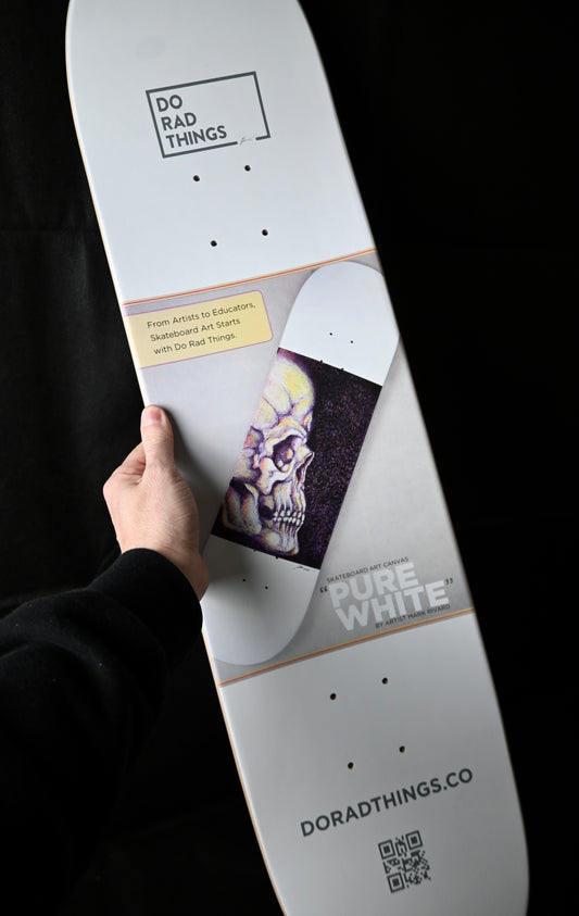 PURE WHITE Skateboard Art Deck